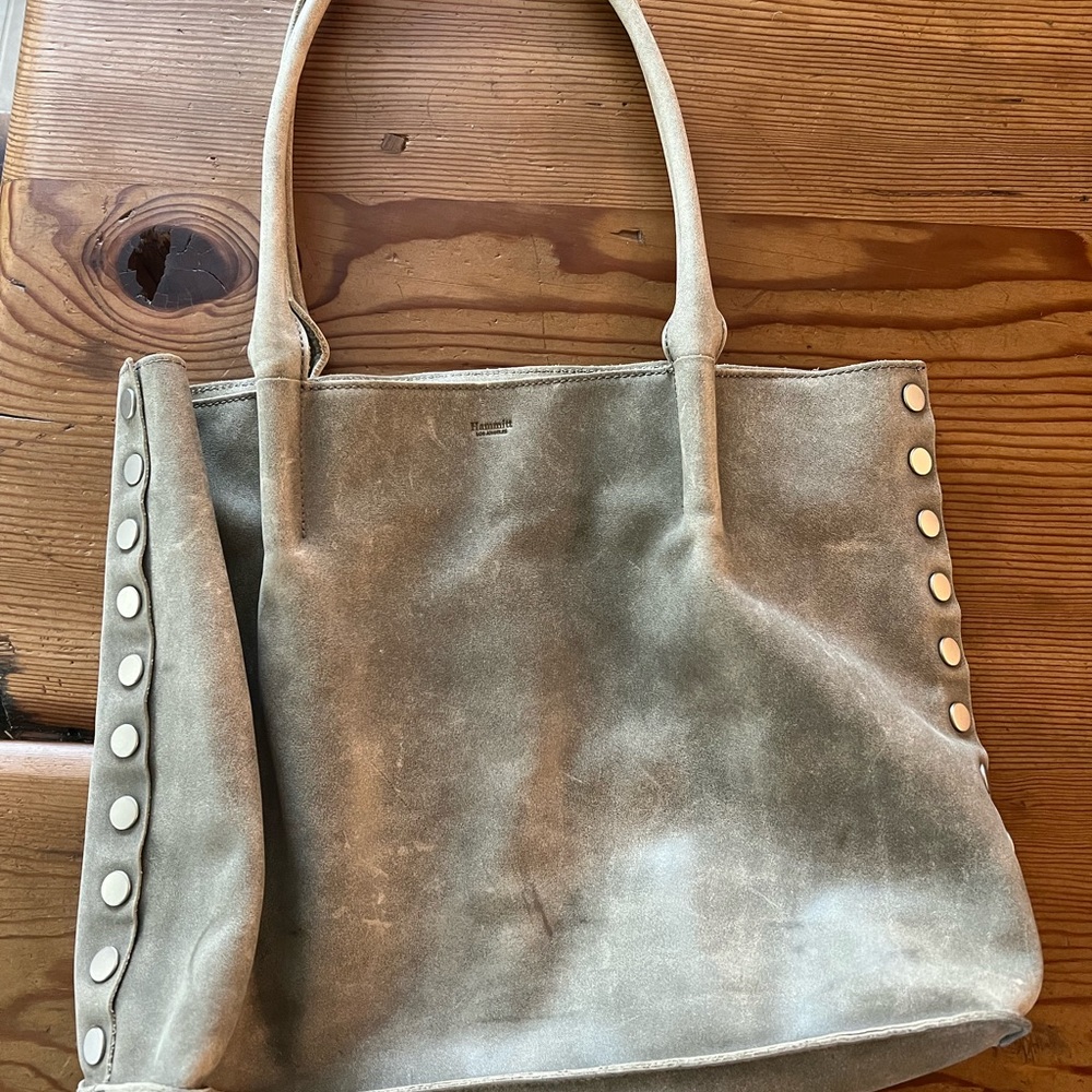Oliver Zip Suede Brushed Studded Leather Tote Bag
